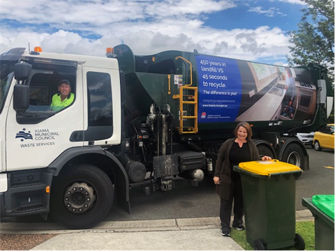 josephine st john and richard evry with the new-look waste trucks