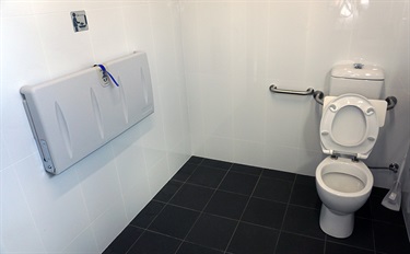 Accessible toilet and baby change table