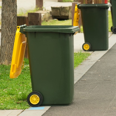 Yellow lid recycling bins
