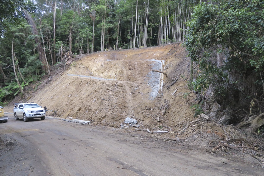 Repaired slope of Jamberoo Mountain Road