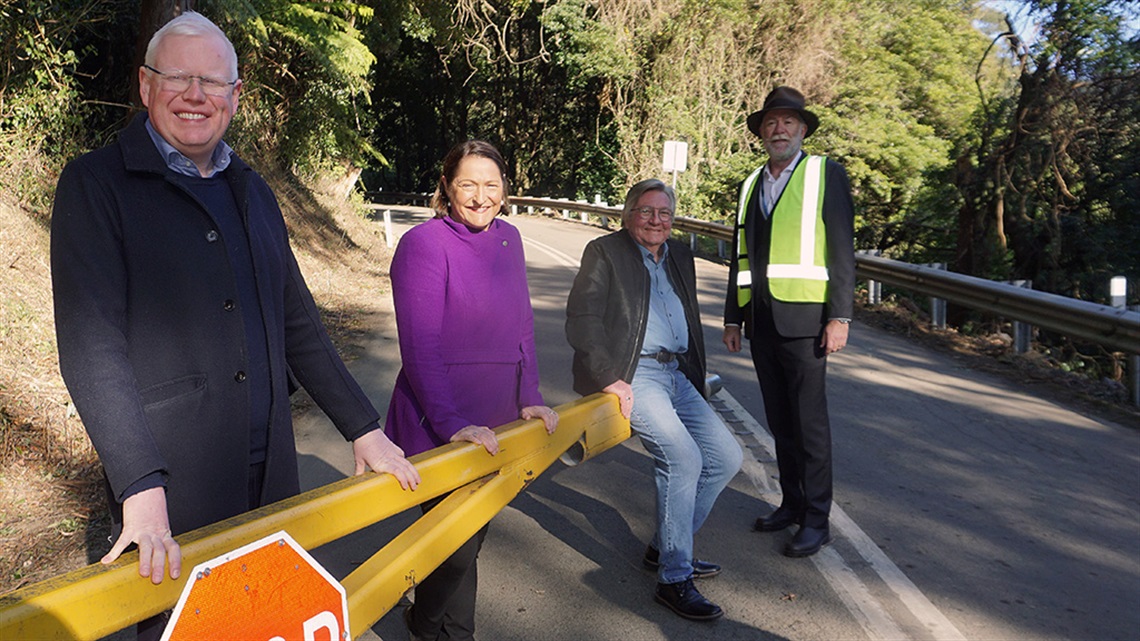 Jamberoo Mountain Road officially opened by Gareth Ward - Fiona Phillips - Neil Reilly - Michael-Malone