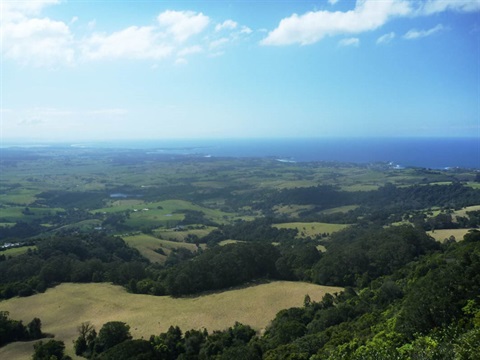 View from on top of Saddleback Mountain looking down on Kiama town.