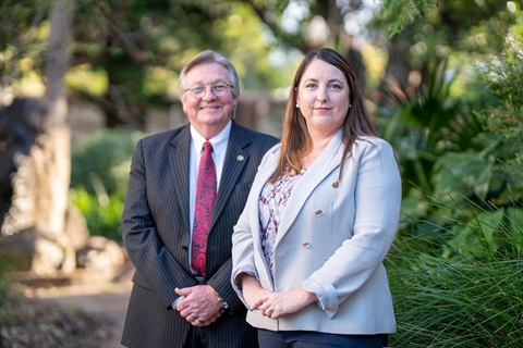 Mayor Neil Reilly and CEO Jane Stroud