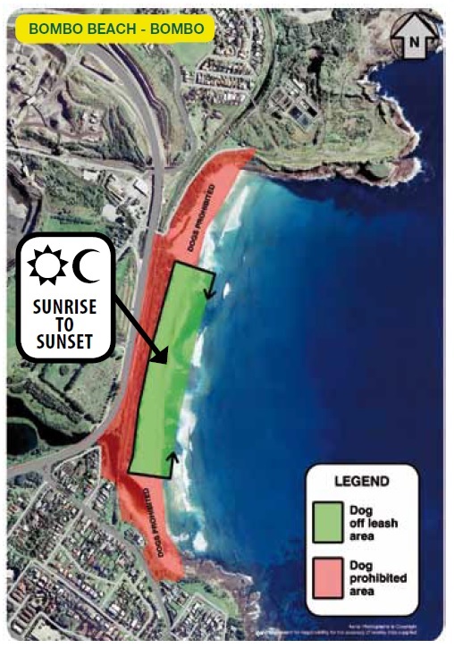 Map of Bombo Beach dog off-leash area