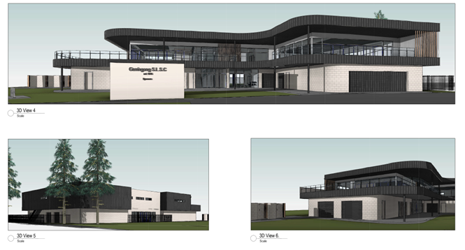 Rendered mock up images of the new Surf Life Saving Club at Gerringong