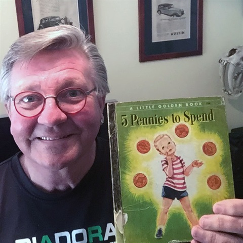 Mayor Reilly with his book - Five Pennies To Spend