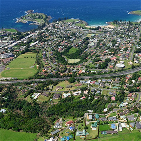 Aerial photo of central Kiama