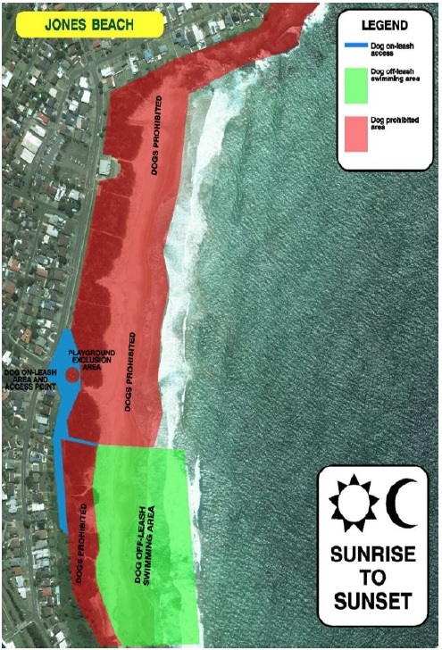 Off-leash area map - Jones Beach Kiama Downs